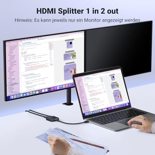 UGREEN HDMI Switch 4K@60Hz Bidirektional HDMI Splitter 1 In 2/ 2 In 1 | HDCP2.2/HDR10+/CEC; Bidirektional HDMI Splitter 1 in 2 Out/2 in 1 Out für PS5, Xbox, Switch, Monitor, PC usw