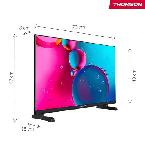 Thomson 32 Zoll (80 cm) HD Smart Fire TV, Alexa-Sprachsteuerung, Triple-Tuner (DVB-T2/C/S2), Dolby Audio, DTS Virtual:X, HDR10, WLAN, Bluetooth, HDMI, 32HF2S34