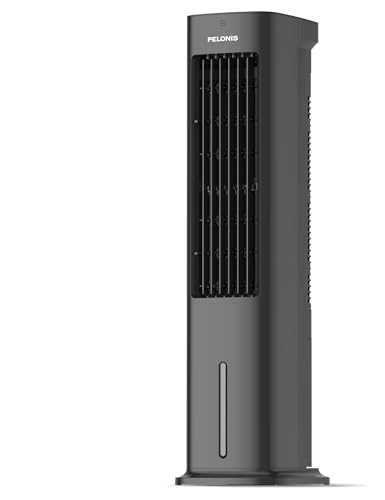 PELONIS 5L Verdunstungskühler mit Fernbedienung, 3-in-1 Tragbarer Luftkühler, Ventilator, Luftbefeuchter & Automatische Oszillation, 3 Stufen Timer 7H, 2 Kühlpads für Zuhause und Büro