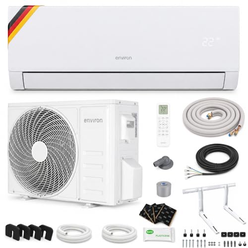 ENVIRON® Split Klimaanlage A+++ | - WiFi/App Funktion | 19 dB – leiser als Ihr eigener Atem | vergoldeter Verdampfer und Kondensator (Mit Wandhalterung, 12.000 BTU (3,5 kW))