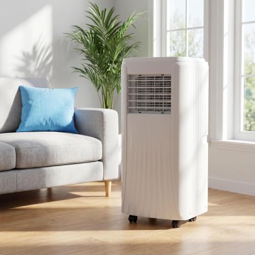 Tragbare Klimaanlage 10000 BTU Selbstverdampfende Kühlgerät mit Luftentfeuchter, Oszillierender Ventilator und Fernbedienung für Zuhause, Büro, Schlafzimmer