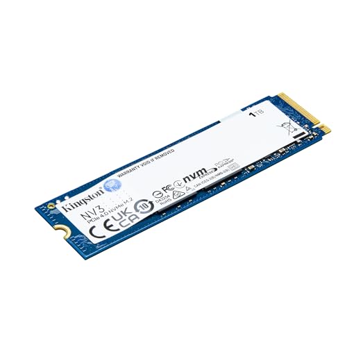 Kingston NV3 NVMe PCIe 4.0 Interne SSD 1TB M.2 2280-SNV3S/1000G | Lesen/Schreiben bis 6.000/4.000MB/s, Gewicht 7g, für Desktop-PCs und Notebooks