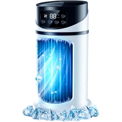 Tragbarer Mini-Kühler mit USB-Anschluss, 6 Geschwindigkeiten, 3 Modi, 300 ml Wassertank, Verdunstungskühlung für Reisen, Auto und Schreibtisch