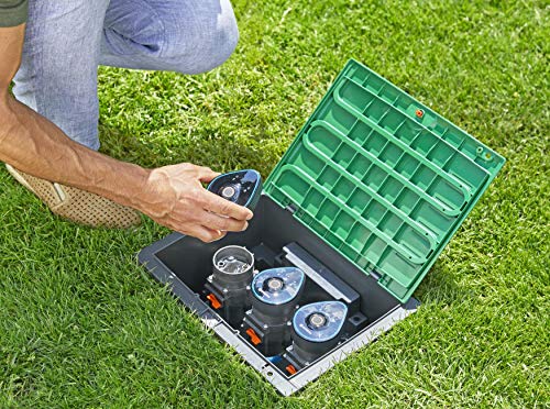 Gardena Ventilbox 9 V Bluetooth Set | Bodeneinbaudose für den unterirdischen Einbau von batteriebetriebenen Bewässerungsventilen, programmierbar per App