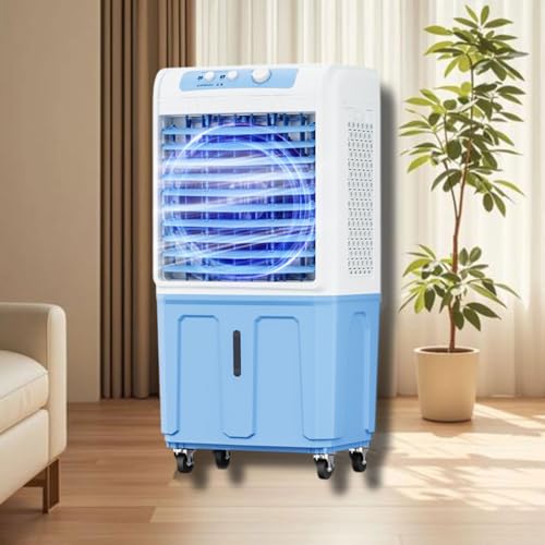 Tragbare Klimaanlage - Verdunstungskühler mit 3 Geschwindigkeiten, großer Wassertank, 120° Oszillation, geräuscharm für den Innen- und Außenbereich