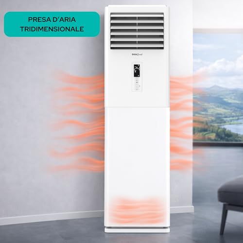 DIGIQUEST Säulenklimaanlage 24000BTU Inverter V5 | integriertes WiFi | R32 | A++ Kühlung/A+++ Heizung | I Feel | 3D-Luftstrom | Turbo | Nacht | SEER 6,1 | SCOP 5,1 | CLIMA00074
