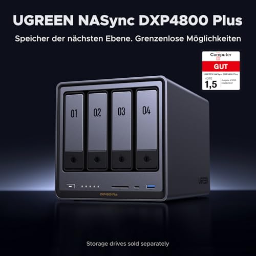 UGREEN NASync DXP4800 Plus, 4-Bay Desktop-NAS mit UGREEN Cat 8 LAN Kabel