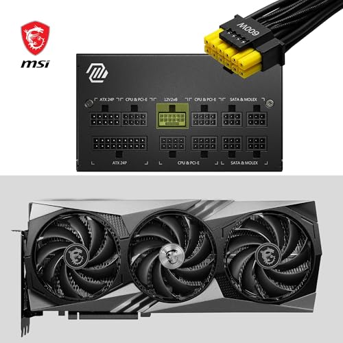 MSI MAG A850GL PCIE5-850W 80 Plus Gold Netzteil | Voll modular, ATX 3.0, unterstützt PCIe 5.0 GPU, 120mm FDB Lüfter mit dynamischen Kugellager