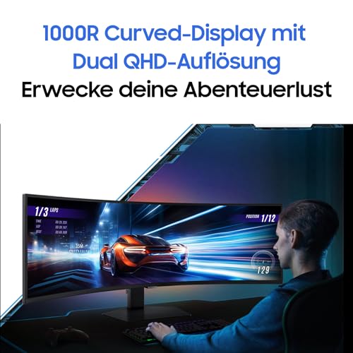Samsung Odyssey G95C Curved Gaming Monitor, 49 Zoll, VA-Panel, 5.120 x 1.440 Pixel, VESA DisplayHDR 1.000, HDR10+ Gaming, Freesync Premium Pro, Bildwiederholrate 240 Hz, Reaktionszeit 1 ms (G/G)
