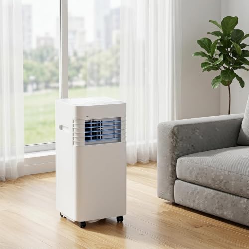 14000 BTU Tragbare Klimaanlage, Niedrigenergie-Kühlgerät mit 2 Lüftergeschwindigkeiten, Digitalanzeige, 24-Stunden-Timer für Zuhause & Große Räume