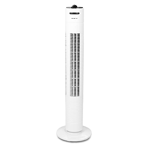 Emerio Turmventilator mit Timer 3 Geschwindigkeitsstufen nachhaltige 35 Watt Leistung zuschaltbare Schwenkfunktion Oszillation zeitloses Design 78cm Höhe TFN-123006 Weiß