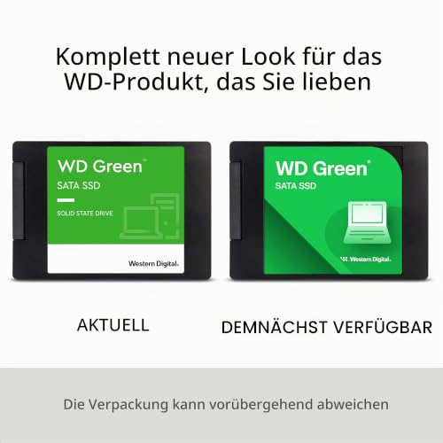 WD Green SATA SSD interne SSD 1 TB (2,5 Zoll Modul für den Einsatz in Laptops und Desktop PCs, SLC-Caching-Technologie, Stoßfest, WD F.I.T. Lab™-zertifiziert) grün