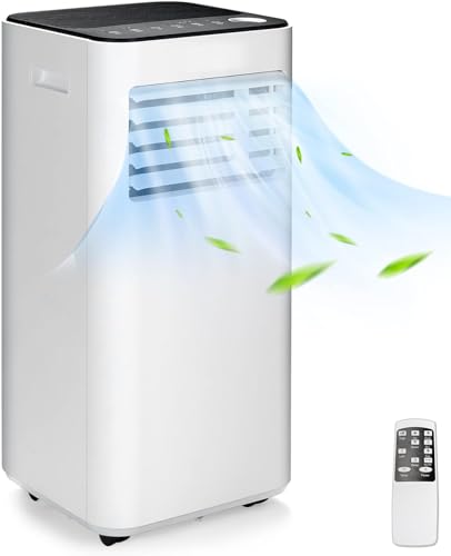 ARLIME Tragbare Klimaanlagen, 10000 BTU Lufteinheit mit eingebautem Luftentfeuchter, 24H Timer, Smart Sleep Modus, LED-Touchpanel & Fenster-Kit für Räume bis zu 350 m²