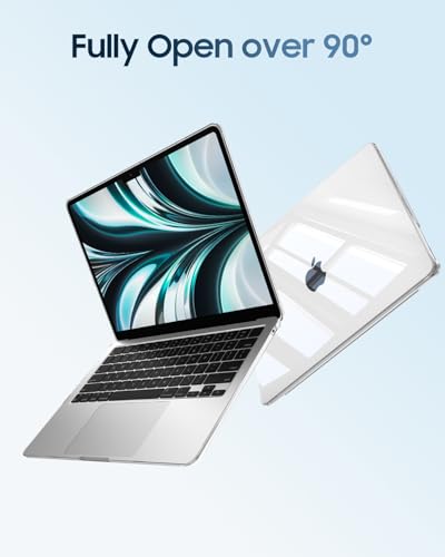 Fintie Hülle Kompatibel mit MacBook Air 13,6 Zoll M5 M4 M3 M2, Transparent | A3449 A3240 A3113 A2681 (2026-2022), Ultradünne Hartschale Schutzhülle Snap Cover