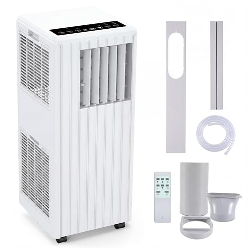 Koioplie Mobile Klimaanlage 9000 BTU 2,6 kW mit Dual-Schlauch-System, flüsterleise ≤45 dB, 3 Betriebsarten Mobilklimaanlage, 24h Timer, inklusive Fernbedienung, effiziente Kühlung für Räume bis 35 m²