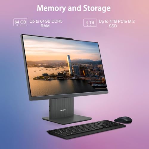 Lenovo IdeaCentre 68.6 cm All-in-One Desktop Computer, FHD Touchscreen Display (110Hz Bildwiederholrate), 10-Core Intel Core i7 13620H, 64GB DDR5 RAM, 1TB PCIe SSD, WiFi 6, RJ45, Win 11