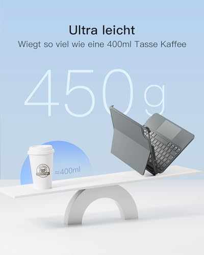 Inateck Hülle mit Tastatur für iPad 11(A16)/10. Gen, Ultraleicht 450g