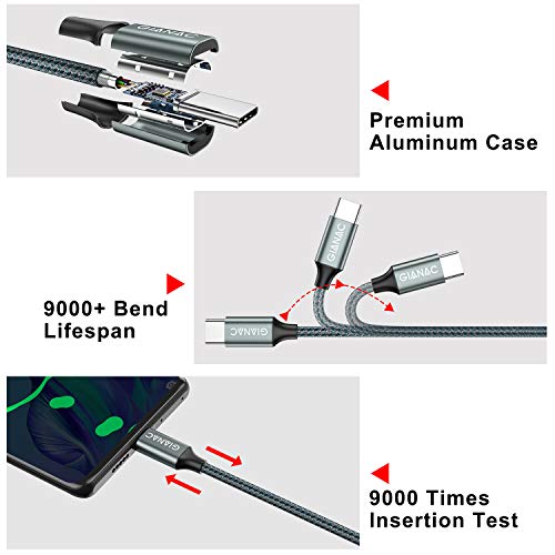 GIANAC USB C Kabel, [2 Stück 2m] 3.1A Ladekabel USB C Ladekabel | USB A auf USB C Schnellladekabel für iPhone 17 Pro Max/16/15 Serie Samsung Galaxy S23 S22 Note 10 Google Pixel 7 Xiaomi