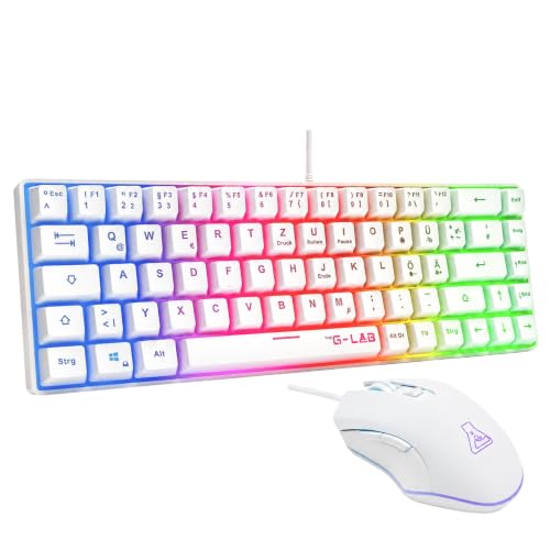 The G-Lab Combo Hydrogen - Set Gaming-Tastatur und Maus Weiß QWERTZ DE