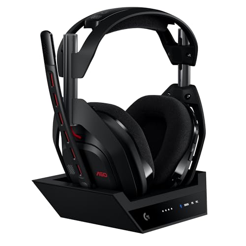 Logitech G Astro A50 Lightspeed, Kabelloses Gaming-Headset + Basisstation | 5. Generation, 3-System-Umschaltung, USB-C, Xbox, PS5, PC/Mac, Bluetooth, kabelloses Headset mit Mikrofon für PC