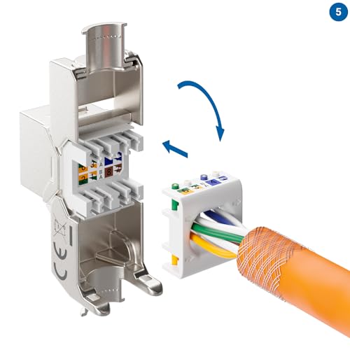 deleyCON CAT 7 Keystone Jack Modul 1000MHz 10 Gbit/s LSA, 2 Stück
