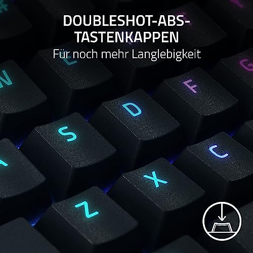 Razer BlackWidow V4 - Mechanische Gaming-Tastatur Chroma RGB (Mechanische Yellow Switches, 6 eigene Makro-Tasten, Doubleshot-ABS-Tastenkappen) QWERTZ DE-Layout | Schwarz