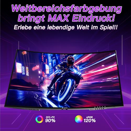 Amzfast Gaming Monitor 32 Zoll Curved 240Hz, 1920x1080, 1ms MPRT, 1500R, Adaptive-Sync, 90% DCI-P3, 120% sRGB, 300cd/m², HDMI 2.0 & DisplayPort 1.4 (AMZG32C3F)