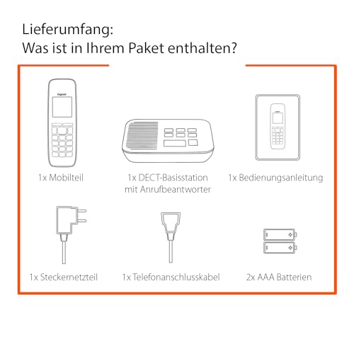 Gigaset E290A - Schnurloses Senioren-Telefon mit Anrufbeantworter und großen Tasten - großes Display, Zielwahltasten für wichtige Nummern, Verstärker-Funktion für extra lautes Hören, schwarz