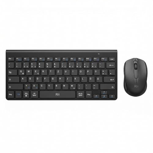 Rii Funktastatur mit Maus, Kleine Kabellose Tastatur, QWERTZ DE