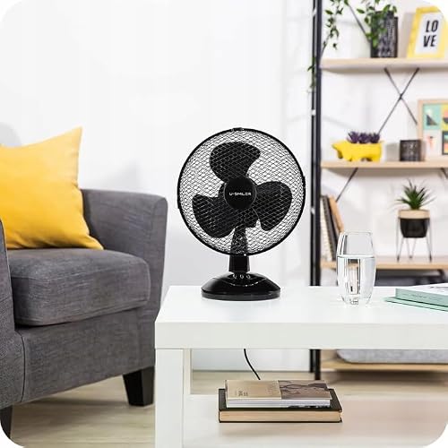 U-SMILER Tischventilator, Ventilator, Höhenverstellbar, Standing Fan