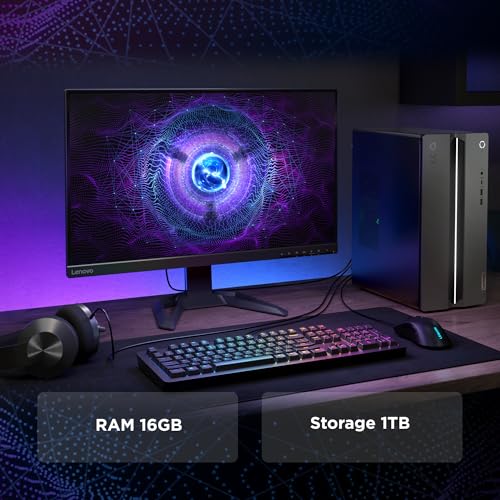Lenovo LOQ Tower Gaming Desktop-PC | NVIDIA GeForce RTX 4060 | Intel Core i5-14400F | 16GB RAM | 1TB SSD | Windows 11 | Luna Grau - Raven Schwarz Gehäuse | 17L | 3 Monate GamePass