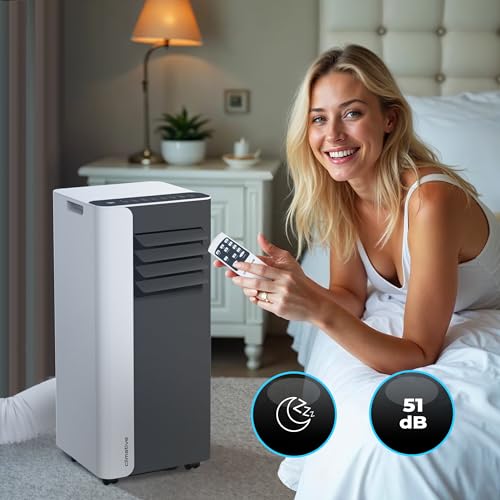 Climative Mobile Klimaanlage 9000 BTU WiFi Tuya Smart Klimaanlage Mobil mit Abluftschlauch Mini 2,6 kW 3-in-1 Portable Air Conditioner 26 m² Fensterabdichtung