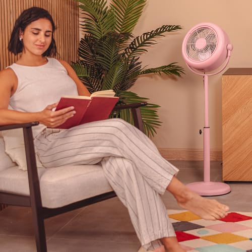 Cecotec - Standventilator EnergySilence 250 ClassicStyle Pink 25 W, 10 Zoll Durchmesser, 3 Aerodynamische Flügel, Verstellbare Neigung, 2 Geschwindigkeiten, Elegantes Design, Rosa Farbe