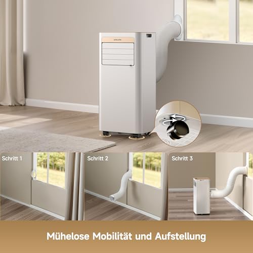 DREAME P-Wind10 9000 BTU mobile 3-in-1 Klimaanlage | Kühlen, Entfeuchten, Ventilatorbetrieb, 3D-Luftstrom, App- & Fernbedienung, Schlafmodus, Selbstverdunstung, leichter Aufbau