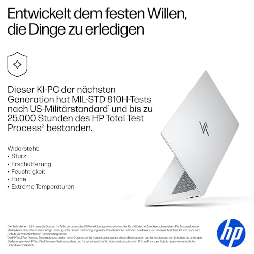 HP OmniBook 7, 17,3" FHD Touch, Intel Core Ultra 7, 16GB RAM, 1TB SSD | Copilot+ Laptop für Business, Kreativarbeit & Multitasking auf großem Display - inkl. Netzteil und Ladekabel, QWERTZ, Silber