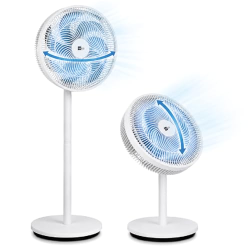 aeco AirX Flow 100 2in1 Standventilator & Tischventilator 70–116 cm Höhe | 39 dB leise Betrieb, 3 Stufen, 85° Oszillation, 7-Blatt Rotor, 55W Leistung, ideal für Schlafzimmer Büro Wohnzimmer