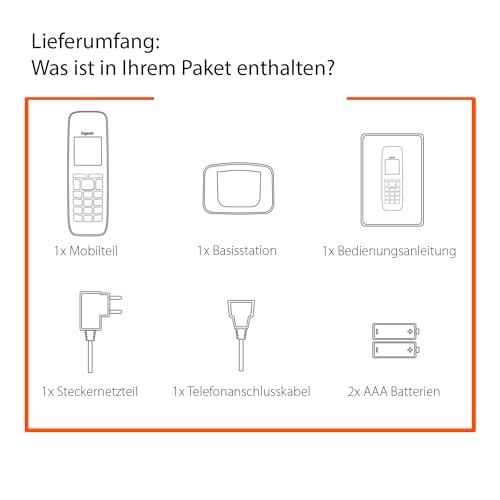 Gigaset E290 - Schnurloses Senioren-Telefon ohne Anrufbeantworter mit großen Tasten - Zielwahltasten für wichtige Nummern, Verstärker-Funktion für extra lautes Hören, schwarz [Deutsche Version]