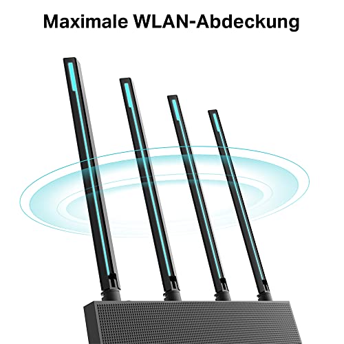 TP-Link Archer C80 Dualband WLAN Router (600 Mbit/s 2,4GHz, 1300Mbit/s 5GHz), 4 Gigabit LAN Ports, Print/Media/FTP Server, Gast-Netzwerk, unterstützt Keine DSL-Funktion