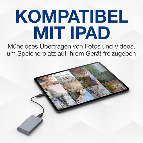 LaCie Mobile SSD Secure 500GB, 10Gbps USB 3.1 Type C, PC Mac iPad & iPhone, Space Grey, Includes Data Rescue Service (STKH500800)