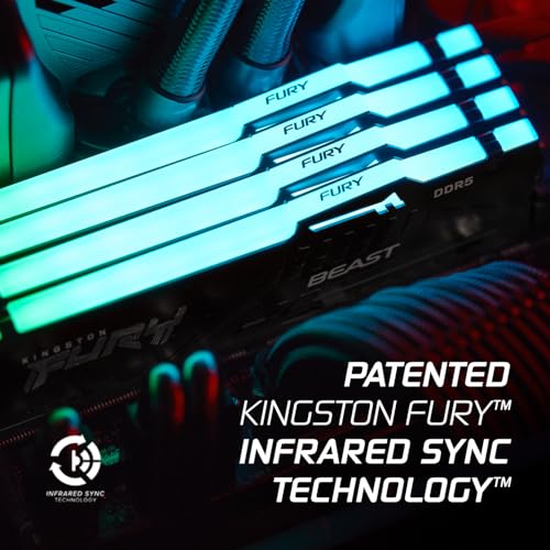 Kingston FURY Beast Schwarz RGB EXPO 32GB 6400MT/s DDR5 CL32 DIMM Desktop Gaming Speicher Kit mit 2 - KF564C32BBEAK2-32