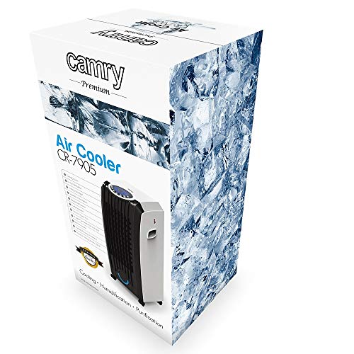 Camry CR 7905 Verdunstungskühler 8 Liter, Tragbare Luftkühler mit 3 Stufen, LED Anzeige + Fernbedienung, Mobiles Klimagerät, Timer, Für Luftkühlung, Ventilation, Befeuchtung, Luftreiniger, 325W