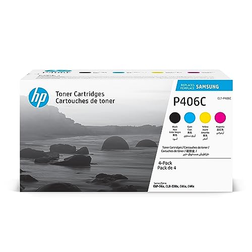 HP CLT-P406C (SU375A) Multipack Original Toner 1x Schwarz, 1x Cyan, 1x Magenta, 1x Gelb (Kompatibel: CLP-360, 365, 365W / C410W, C460W, C460FW / CLX-3300, 3305, 3305W), rainbowkit