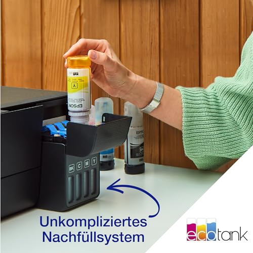 Epson EcoTank ET-2810 A4-Multifunktions-Wi-Fi-Tintentankdrucker, mit einem im Lieferumfang enthaltenen Vorrat an Tinten bis zu 3 Jahren