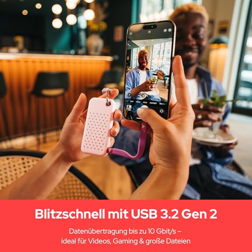 Verbatim Pocket SSD 1TB Externe SSD USB 3.2 Gen2 1000MB/s Weiß Lila | Externe Festplatte bis zu 1000 MB/s lesen & schreiben inklusive Schutzhüllen in Weiß und Lila für mobiles Arbeiten