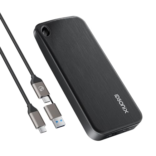 iDsonix Portable SSD 1TB Externe Festplatte, USB 3.2 GEN 2 bis zu 1000 MB/s Externes Solid State Drive mit 2-in-1 USB-C-Kabel Kompatibel mit Xbox, PS5, Mac, PC, Laptop, Kamera (i10PRO)