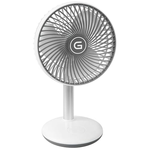 GUTFELS Tischventilator VENTI 3010 R, 15 cm Ø, USB Ventilator mit 4.000 mAh Akku, Touchbedienung, 4 Geschwindigkeiten