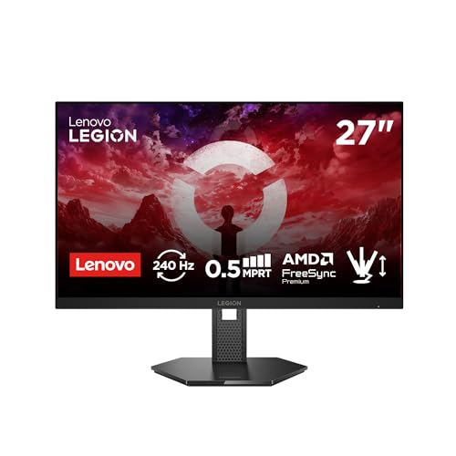 Lenovo Legion 27QD-10 | 27" QHD Gaming Monitor | 240 Hz | 0.5ms | Gaming | 2560x1440 | 2K Auflösung | HDMI 2.1 | DisplayPort | Höhenverstellbar | Entspiegelt | AMD FreeSync Premium | Schwarz