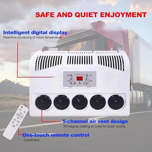 RV-Klimaanlage - 12V/24V Split Parking AC Kit mit 850W Leistung, 450m³/h Luftvolumen, leise & schnelle Kühlung für LKW, Busse, Wohnmobile, Wohnwagen & Bagger