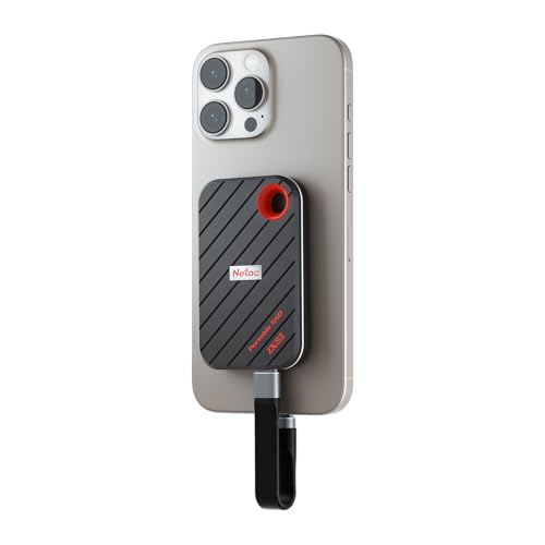 Netac ZX20 II 1TB Portable SSD NVMe Externe Festplatte, USB 3.2-C, Lesegeschwindigkeit bis zu 2000MB/s, Externe Solid State Laufwerke (magnetisches Design, stoß- und fallfest)
