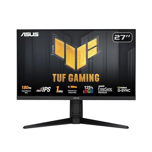 ASUS TUF Gaming VG279QL3A 27 Zoll Full HD Fast-IPS 180Hz Monitor | 1ms, FreeSync, Adaptive-Sync, ELMB Sync, DisplayHDR 400, 1920x1080, DisplayPort, HDMI, ergonomisch, Lautsprecher